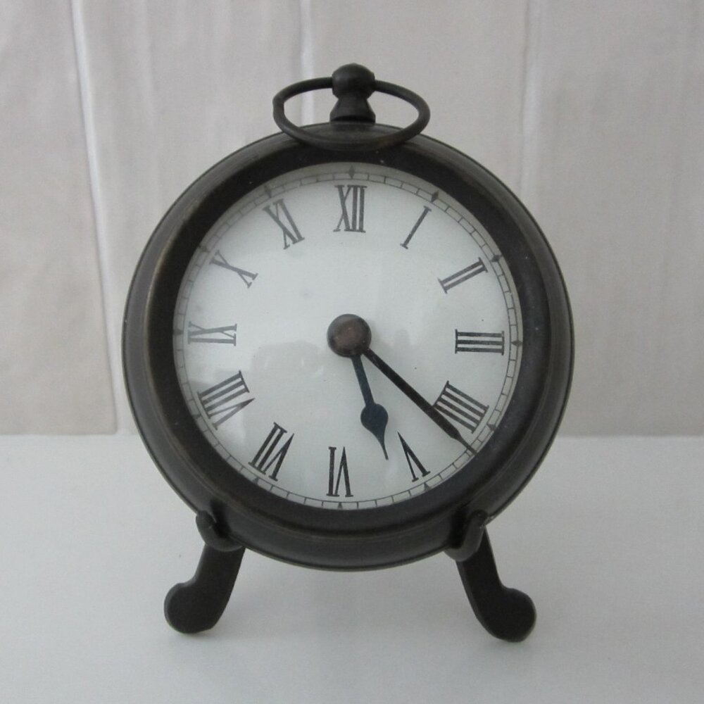 Pottery Barn Small Pocket Watch Style Table Clock - DOES NOT WORK / NEEDS REPAIR